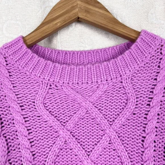 Hyacinth House Scarlett pink red colorblock chunky sweater dress Tuckernuck M - Picture 4 of 10